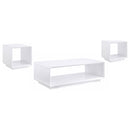 Paseo Coffee and End Table Set White High Gloss