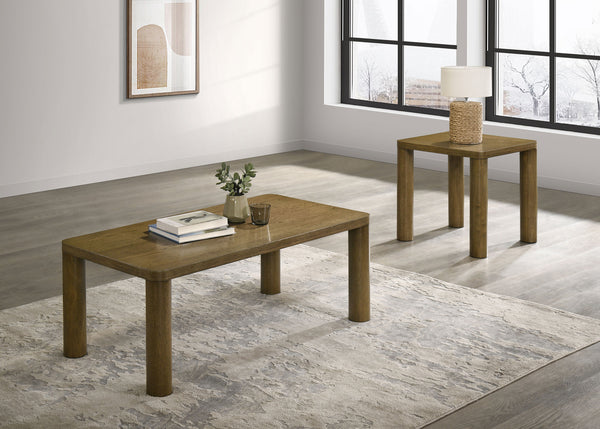 Castlewood Cocktail Coffee Table Set Brown Oak