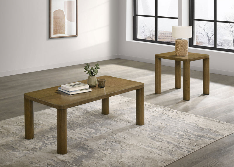 Castlewood Cocktail Coffee Table Set Brown Oak