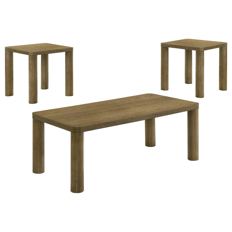 Castlewood Cocktail Coffee Table Set Brown Oak