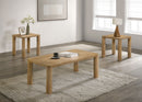 Castlewood 3-piece Cocktail Coffee Table Set Washed Oak