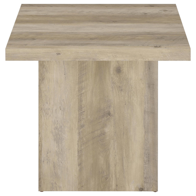 Devar Square Engineered Wood End Table Distressed Pine