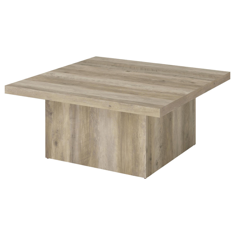 Devar Square Engineered Wood Coffee Table Distressed Pine