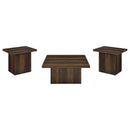 Devar Square Coffee and End Table Set Dark Pine