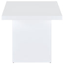 Devar Square Coffee End Table Set White High Gloss