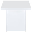 Devar Square Coffee End Table Set White High Gloss