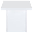 Devar Square Coffee End Table Set White High Gloss
