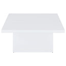 Devar Square Engineered Wood Coffee Table White High Gloss