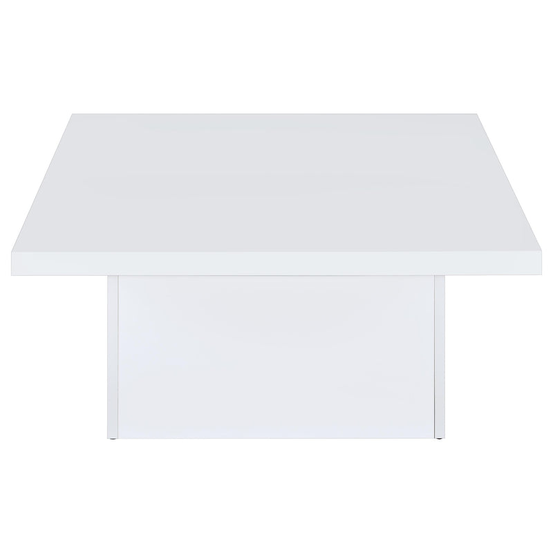 Devar Square Engineered Wood Coffee Table White High Gloss