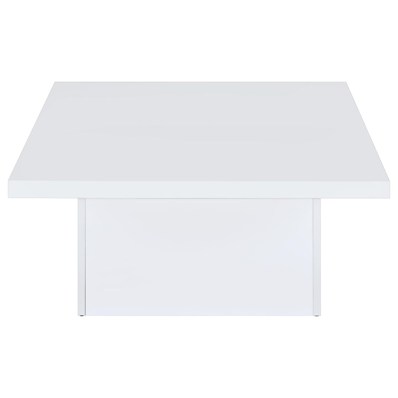 Devar Square Engineered Wood Coffee Table White High Gloss