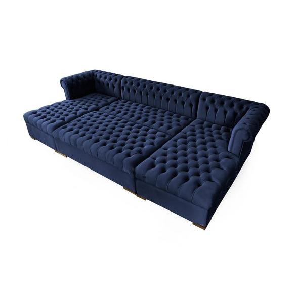 Nova Wholesale Furniture Lauren Fabric Ottoman LAUREN OTT-NAVY IMAGE 2