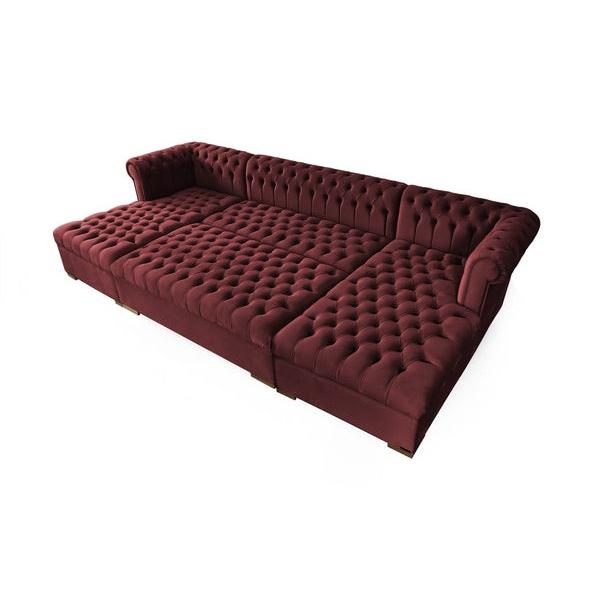 Nova Wholesale Furniture Lauren Fabric Ottoman LAUREN OTT-MAROON IMAGE 2