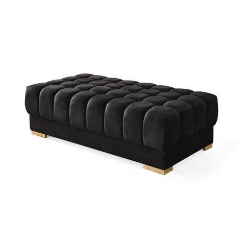 Nova Wholesale Furniture Ariana Fabric Ottoman ARIANA OTT-BLK IMAGE 1