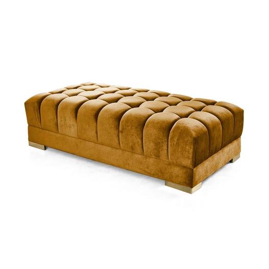 Nova Wholesale Furniture Ariana Fabric Ottoman ARIANA OTT-MUSTARD IMAGE 1