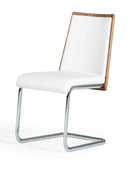 Morgan - Modern White & Walnut Dining Chair (Set of 2)