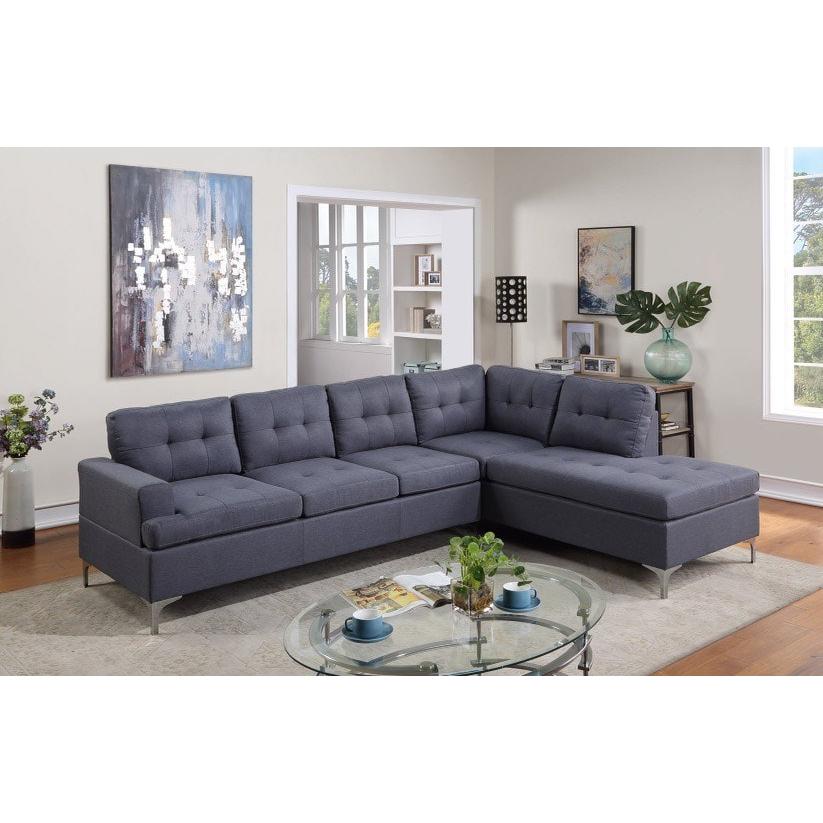 Happy Homes Vintage Fabric 2 pc Sectional VINTAGE LINEN GREY IMAGE 1