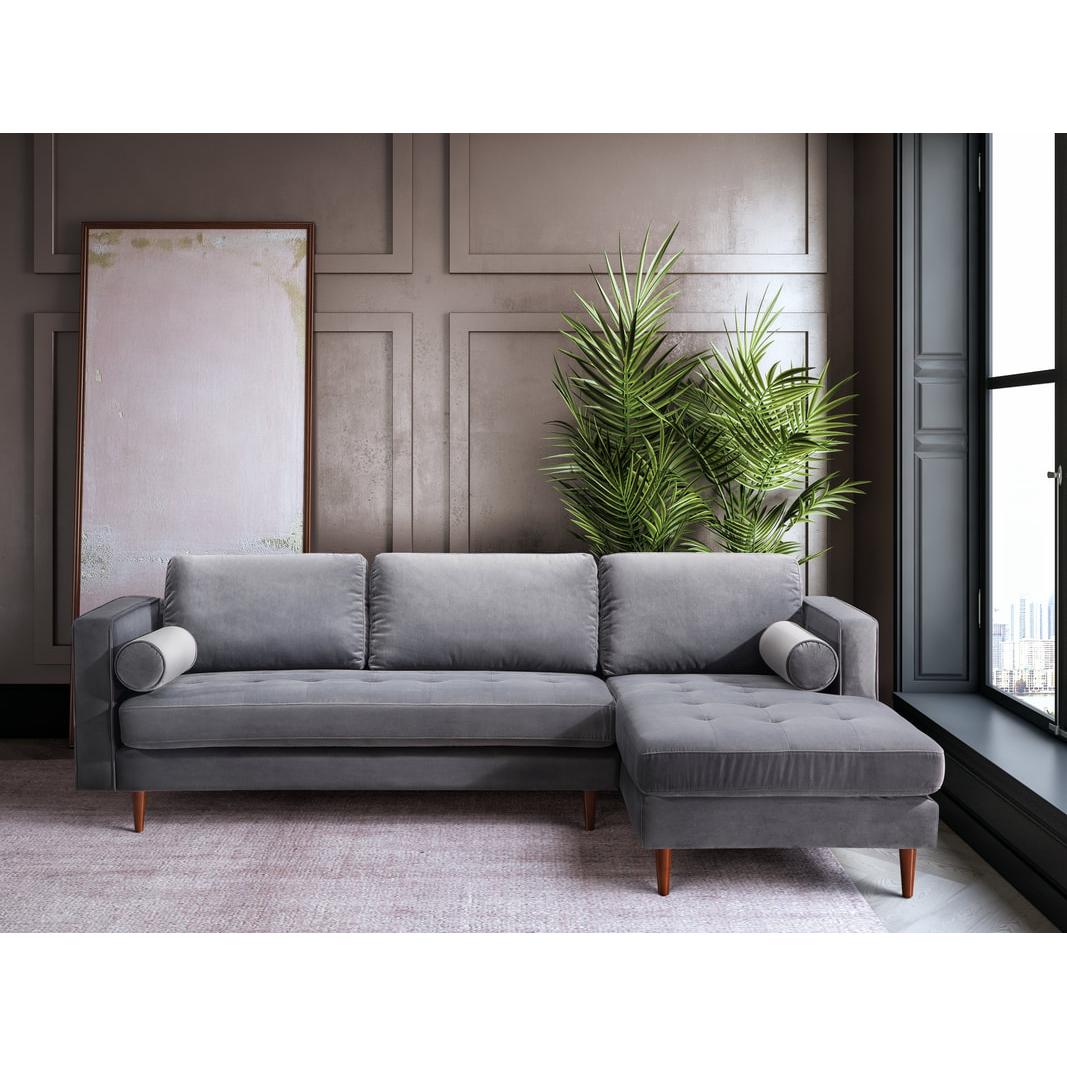 Happy Homes Roxy Fabric 2 pc Sectional Roxy - Grey IMAGE 2