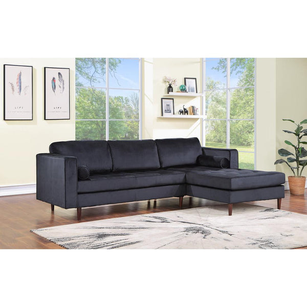 Happy Homes Roxy Fabric 2 pc Sectional Roxy - Black IMAGE 1