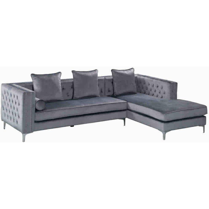 Happy Homes Ava Fabric 2 pc Sectional Ava Sectional Grey IMAGE 1