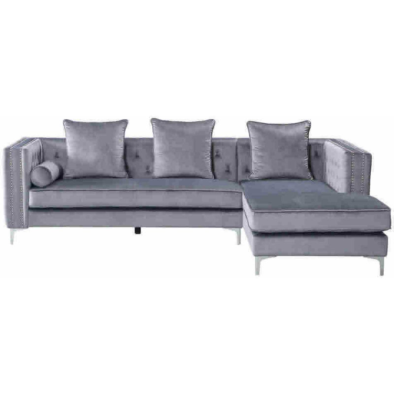 Happy Homes Ava Fabric 2 pc Sectional Ava Sectional Grey IMAGE 2