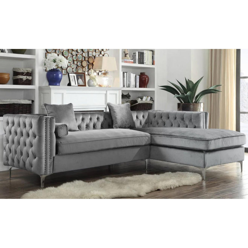 Happy Homes Ava Fabric 2 pc Sectional Ava Sectional Grey IMAGE 3