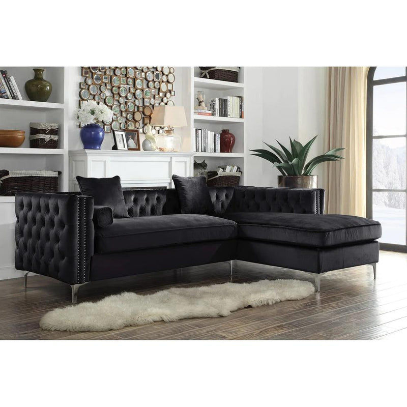 Happy Homes Ava Fabric 2 pc Sectional Ava Black IMAGE 1