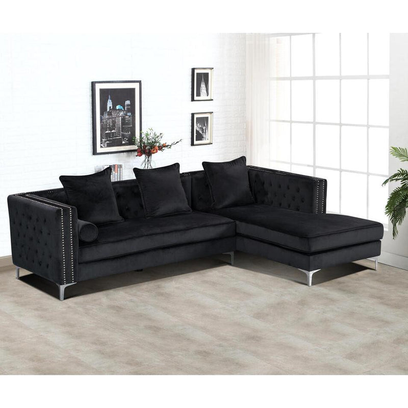 Happy Homes Ava Fabric 2 pc Sectional Ava Black IMAGE 2