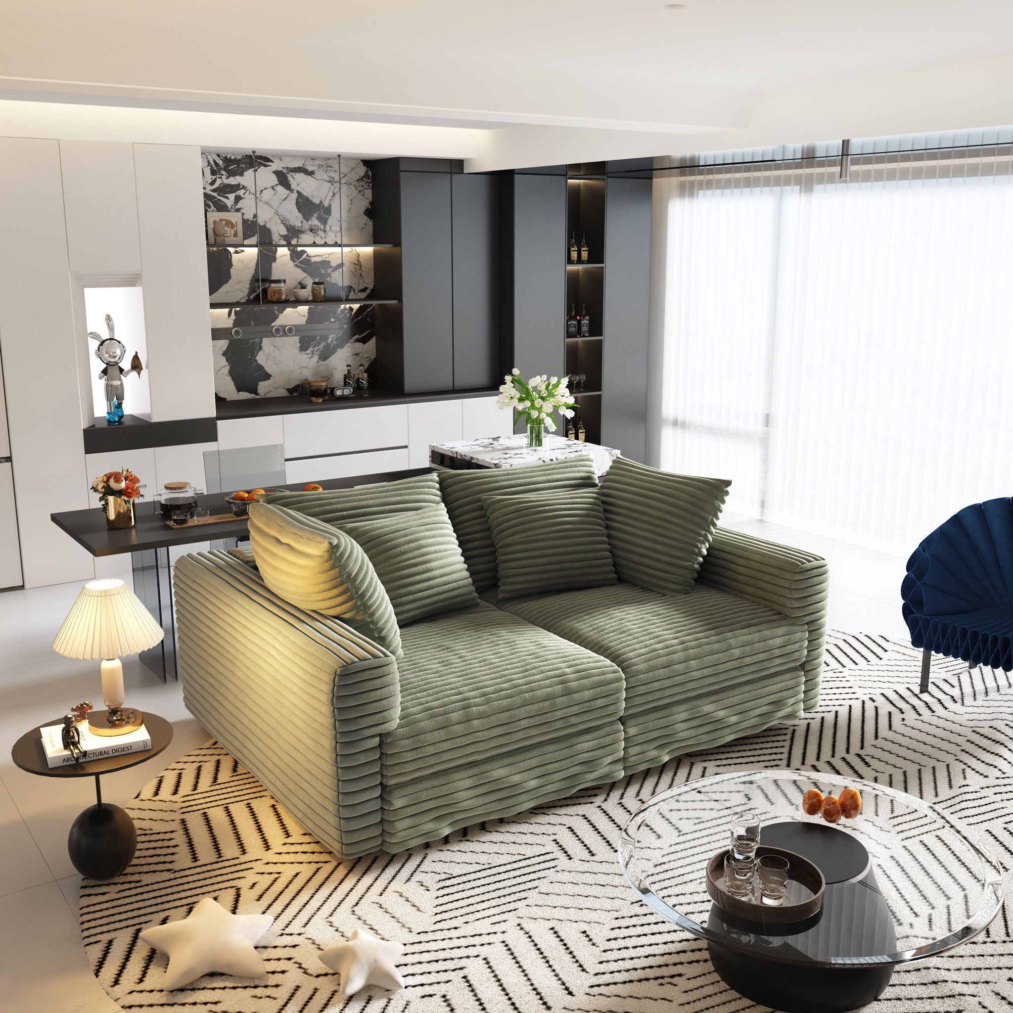 Modern Comfy Upholstered Sofa Cloud Couch & Deep Seat Couches