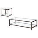 Trini Coffee and End Table Set Black Nickel