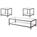 Trini Coffee and End Table Set Black Nickel