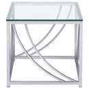 Lille 2-piece Glass Top Coffee And End Table Set Chrome