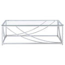 Lille 2-piece Glass Top Coffee And End Table Set Chrome