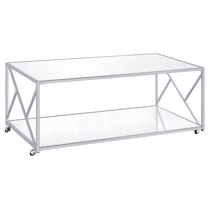Provins  Coffee and End Table Set Mirror and Chrome