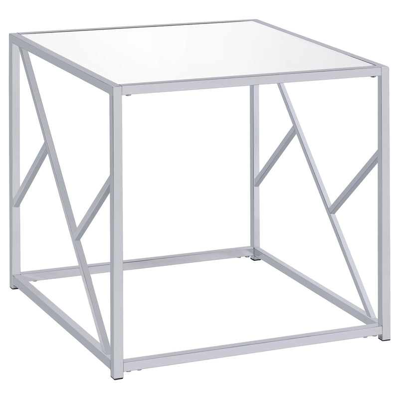Provins  Coffee and End Table Set Mirror and Chrome