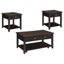 Bradford  Lift Top Coffee and End Table Set Walnut