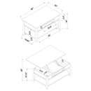 Bradford Rectangular Wood Lift Top Coffee Table Walnut