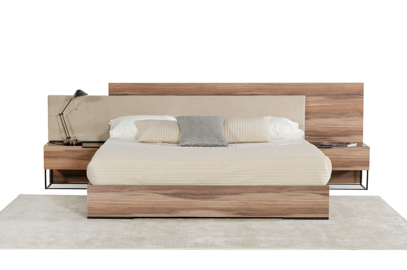 Nova Domus Matteo - Italian Modern Walnut & Fabric Bed