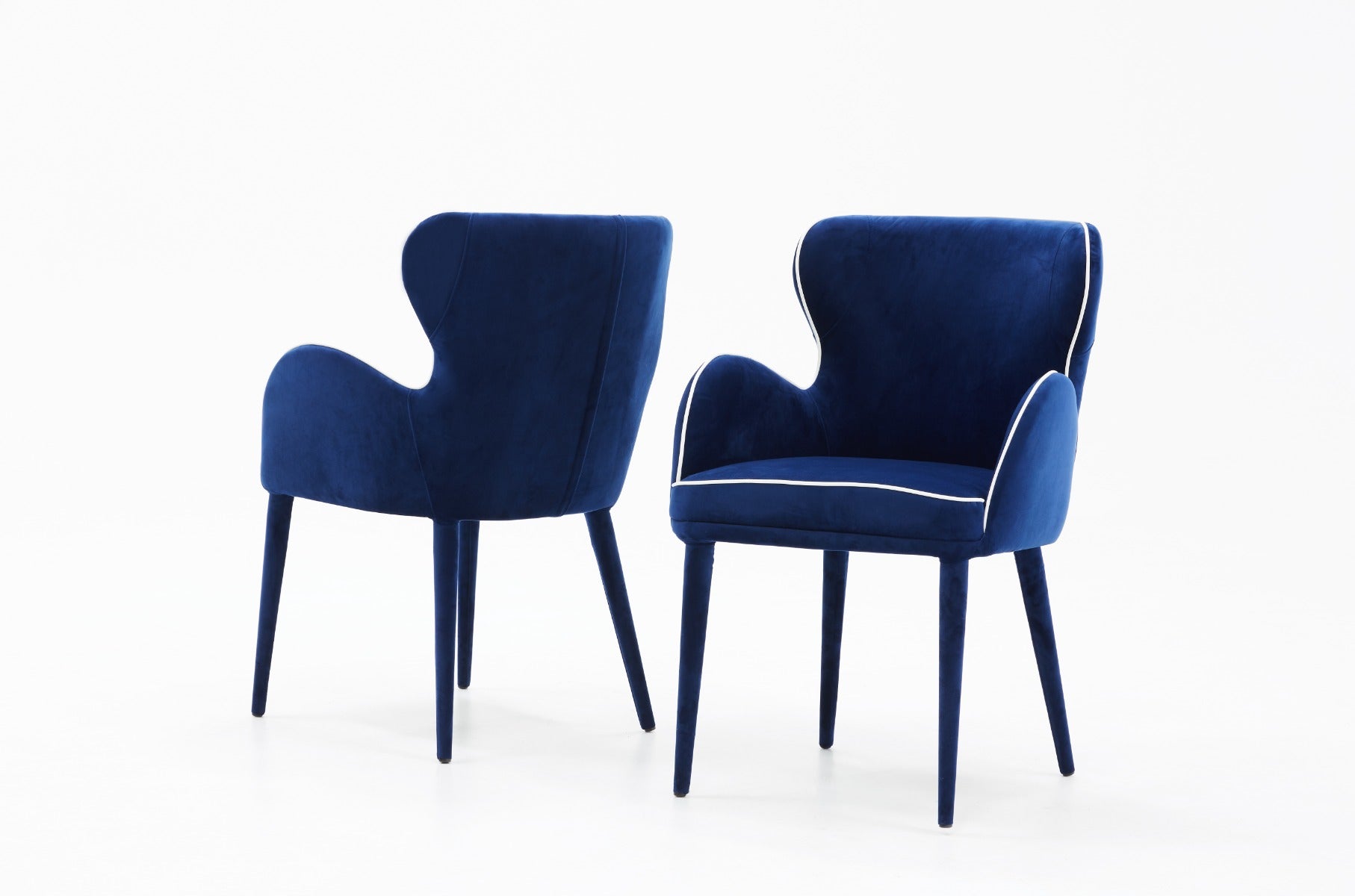 Modrest Tigard Mid-Century Blue Fabric Dining Chair