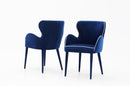 Modrest Tigard Mid-Century Blue Fabric Dining Chair