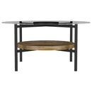 Delfin  Round Coffee and End Table Set Brown