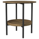 Delfin  Round Coffee and End Table Set Brown