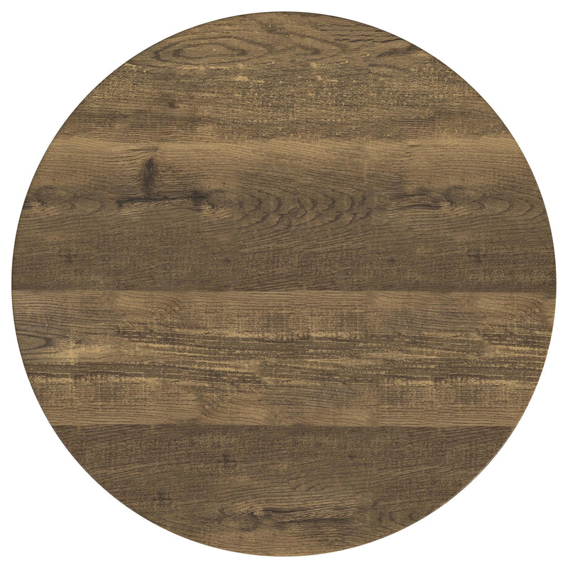 Delfin  Round Coffee and End Table Set Brown