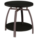 Dacre Round Coffee and End Table Set Dark Charcoal