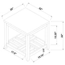 Cliffview 1-shelf Square Wood Side End Table Grey