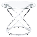 Warren  Oval Glass Top Coffee Table Set Chrome
