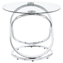 Warren  Oval Glass Top Coffee Table Set Chrome