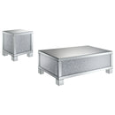 Gillian Mirrored Coffee and End Table Set Silver