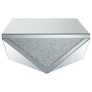 Amore Square Mirrored Acrylic Crystal Coffee Table Silver