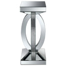 Amalia Square Mirrored Acrylic Crystal Side End Table Silver