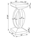 Amalia Square Mirrored Acrylic Crystal Side End Table Silver